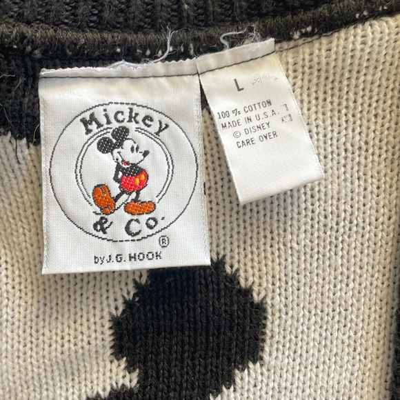 Vintage 90’s Micky Mouse Black & White Cardigan Made in USA 🇺🇸 - Picture 9 of 11
